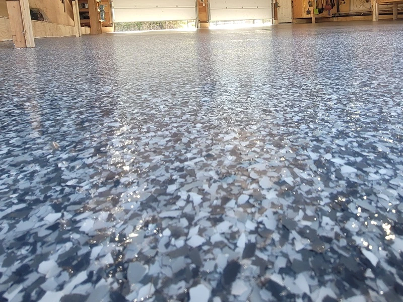 full flake system, with polyaspartic top coat